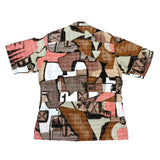 (vintage) 1970'S～ UNKNOWN TOTAL PATTERN PRINT COTTON OPEN COLLAR SHORT SLEEVE HAWAIIAN SHIRT
