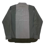 (DESIGNERS) 2016 MADE IN JAPAN John UNDERCOVER 3 COLOR PANELED PATCHWORK SHIRT WITH GUSSET
