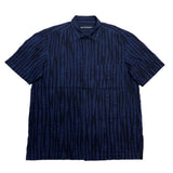 (designers) MADE IN JAPAN ISSEY MIYAKE MEN BLACK TAG STRIPED PATTERN SHORT SLEEVE BOX SHIRT
