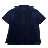 (designers) MADE IN JAPAN ISSEY MIYAKE MEN BLACK TAG STRIPED PATTERN SHORT SLEEVE BOX SHIRT