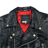 (vintage) 1990'S～ UNKNOWN SLEEVE CUT OFF UK STYLE DOUBLE BREASTED LEATHER BIKAER JACKET VEST