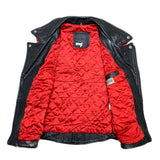 (vintage) 1990'S～ UNKNOWN SLEEVE CUT OFF UK STYLE DOUBLE BREASTED LEATHER BIKAER JACKET VEST
