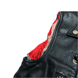 (vintage) 1990'S～ UNKNOWN SLEEVE CUT OFF UK STYLE DOUBLE BREASTED LEATHER BIKAER JACKET VEST