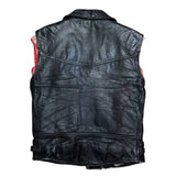 (vintage) 1990'S～ UNKNOWN SLEEVE CUT OFF UK STYLE DOUBLE BREASTED LEATHER BIKAER JACKET VEST