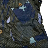 (DESIGNERS) MADE IN ITALY GRIFFIN DISTRESSED ALL OVER PRINT MILITARY BDU JACKET