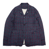 (DESIGNERS) 2017 UNDER COVER LATTICE PATTERN LINEN 100% 3 BUTTON BLAZER JACKET