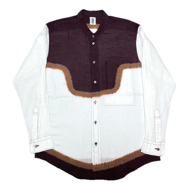 (DESIGNERS) 2000'S～ MADE IN INDIA HaaT DYED STAND UP COLLAR SHIRT