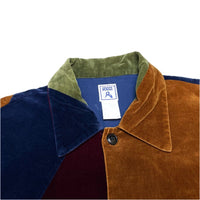 (DESIGNERS) NEPENTHES ORIGINAL HOGGS VELOUR PATCHWORK BOX SHIRT