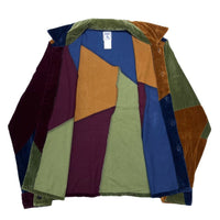 (DESIGNERS) NEPENTHES ORIGINAL HOGGS VELOUR PATCHWORK BOX SHIRT