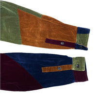 (DESIGNERS) NEPENTHES ORIGINAL HOGGS VELOUR PATCHWORK BOX SHIRT
