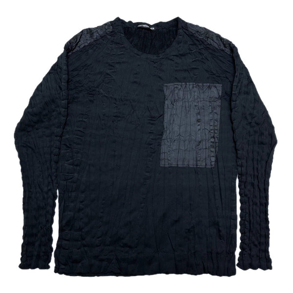 (DESIGNERS) 2016 MADE IN JAPAN ISSEY MIYAKE MEN BLACK TAG SHOULDER PANELED DESIGN DRAWING PROCESS PULLOVER SHIRT