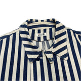 (designers) 1980'S～ MADE IN JAPAN I.S. ISSEY MIYAKE SPORT THICK HICKORY STRIPED BALMACAAN COAT WITH CHIN STRAP