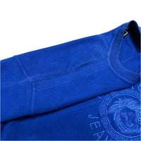 (DESIGNERS) MADE IN ITALY VERSACE JEANS COUTURE MEDUSA EMBROIDERED FRONT BRUSHED SWEAT SHIRT