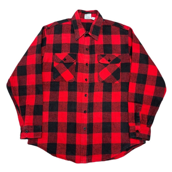 (VINTAGE) 1990'S～ MADE IN USA PRENTISS BLOCK CHECKERED HEAVY FLANNEL SHIRT