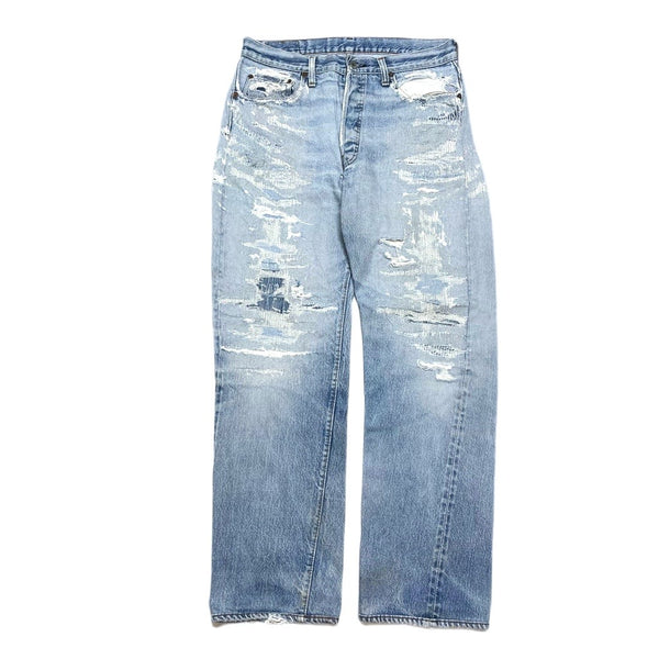 (VINTAGE) 1970'S～ Levi's 501 66 CHAIN STITCH DISTRESSED DENIM PANTS