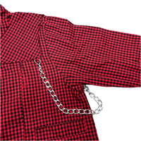 (DESIGNERS) 1990'S～ MILK BOY CHECKERED ROUND COLLAR SHIRT WITH CHAIN