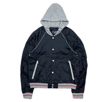 (DESIGNERS) ARMANI JEANS LAYERED STYLE NYLON VARSITY JACKET