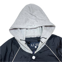 (DESIGNERS) ARMANI JEANS LAYERED STYLE NYLON VARSITY JACKET