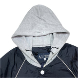 (DESIGNERS) ARMANI JEANS LAYERED STYLE NYLON VARSITY JACKET