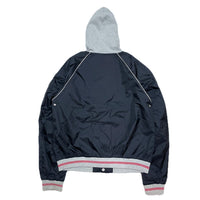 (DESIGNERS) ARMANI JEANS LAYERED STYLE NYLON VARSITY JACKET
