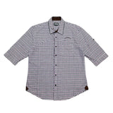 (designers) PPFM DOUBLE COLLAR DESIGN EMBROIDERED CHECKERED 2WAY SHIRT