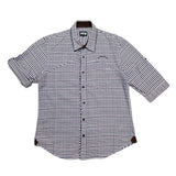 (designers) PPFM DOUBLE COLLAR DESIGN EMBROIDERED CHECKERED 2WAY SHIRT