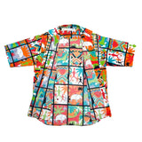 (vintage) 1990'S～ MADE IN ITALY benetton ELEPHANT PRINT TOTAL PATTERN SHORT SLEEVE SHIRT