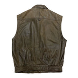(vintage) 1980'S～ MADE IN KOREA UNKNOWN STAND UP COLLAR LEATHER VEST WITH 11 POCKETS