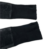 (designers) MADE IN JAPAN L.G.B. RIB KNIT PANELED PIG LEATHER ZIP UP HOODIE