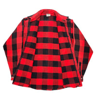 (VINTAGE) 1990'S～ FIVE BROTHER BLOCK CHECKERED HEAVY FLANNEL SHIRT