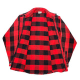(VINTAGE) 1990'S～ FIVE BROTHER BLOCK CHECKERED HEAVY FLANNEL SHIRT