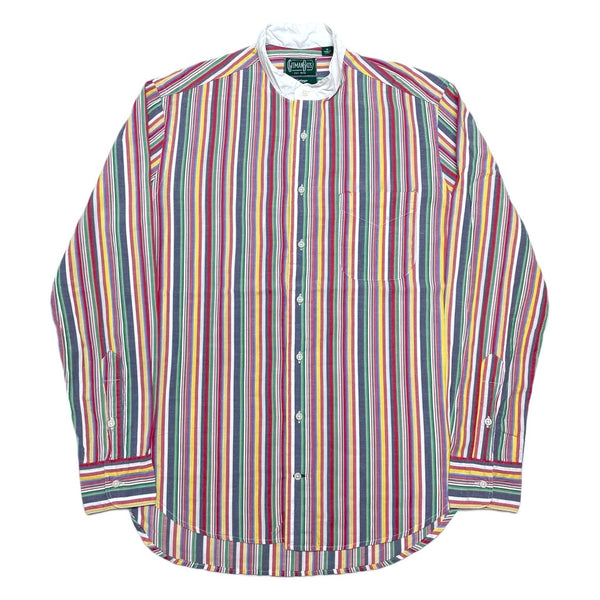 (VINTAGE) MADE IN USA GITMAN BROS Vintage STRIPED PATTERN STAND UP COLLAR SHIRT