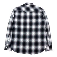 (DESIGNERS) 2000'S～ NUMBER NINE SHADOW PLAID PRINT FLANNEL WESTERN SHIRT WITH GUSSET