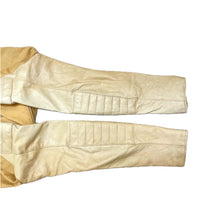 (DESIGNERS) MADE IN JAPAN UNUSED SLEEVE LEATHER PANELED DOUBLE BREASTED COTTON BIKER JACKET