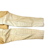 (DESIGNERS) MADE IN JAPAN UNUSED SLEEVE LEATHER PANELED DOUBLE BREASTED COTTON BIKER JACKET