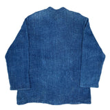 (VINTAGE) MADE IN INDIA GRANPIE LINEN 100% INDIGO DYED STAND UP COLLAR JACKET