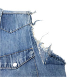 (vintage) 1960'S～ BAR C FULL SNAP BUTTON STYLE SLEEVE CUT OFF DENIM WESTERN SHIRT VEST