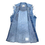 (vintage) 1960'S～ BAR C FULL SNAP BUTTON STYLE SLEEVE CUT OFF DENIM WESTERN SHIRT VEST