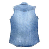 (vintage) 1960'S～ BAR C FULL SNAP BUTTON STYLE SLEEVE CUT OFF DENIM WESTERN SHIRT VEST