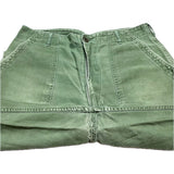 (vintage) 1970 US ARMY COTTON SATIN CUT OFF BALER PANTS SHORTS