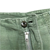 (vintage) 1970 US ARMY COTTON SATIN CUT OFF BALER PANTS SHORTS