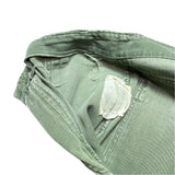 (vintage) 1970 US ARMY COTTON SATIN CUT OFF BALER PANTS SHORTS