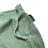 (vintage) 1970 US ARMY COTTON SATIN CUT OFF BALER PANTS SHORTS