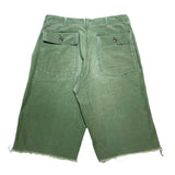 (vintage) 1970 US ARMY COTTON SATIN CUT OFF BALER PANTS SHORTS