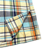 (designers) MADE IN JAPAN Jipijapa LATTICE PATTERN LOOP COLLAR SHORT SLEEVE BUTTON DOWN BOX SHIRT