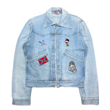 (vintage) 1970'S～ MADE IN HONG KONG BRITTANIA SPORTSWEAR ZIP UP DENIM TRUCKER JACKET WITH PATCHES