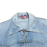(vintage) 1970'S～ MADE IN HONG KONG BRITTANIA SPORTSWEAR ZIP UP DENIM TRUCKER JACKET WITH PATCHES