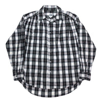 (DESIGNERS) MADE IN USA AIE SHADOW PLAID GATHERED LOOP COLLAR SHIRT