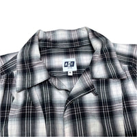 (DESIGNERS) MADE IN USA AIE SHADOW PLAID GATHERED LOOP COLLAR SHIRT