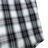 (DESIGNERS) MADE IN USA AIE SHADOW PLAID GATHERED LOOP COLLAR SHIRT